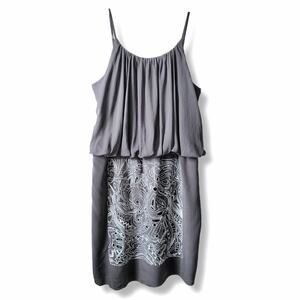 Tibi Gray Silk Blouson Sleeveless Mini Dress 10 Cocktail Wedding Guest Party NEW